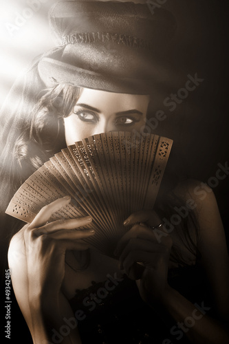 Photo: Vintage Cabaret Show Girl In Stage Spotlight Vintage Cabaret Show Girl In Stage Spotlight