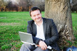 Businessman with laptop