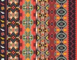 Aztecs seamless pattern on hot color