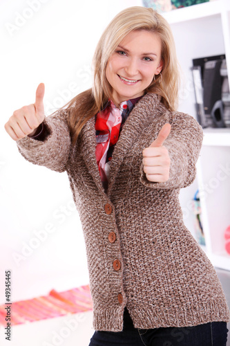 Photo: Beautiful middleaged woman at home Beautiful middleaged woman at home