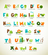 Vector: Ecology green alphabet with collection of vector elements Ecology green alphabet with collection of vector elements