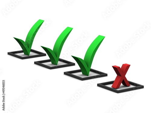 Illustration: Check Marks and X Mark Check Marks and X Mark