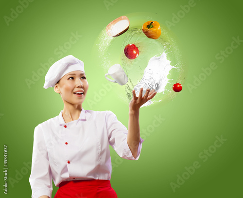 Photo: juggler female cook juggler female cook