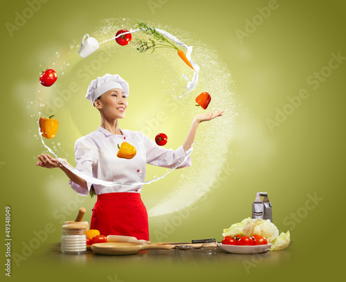 Photo: juggler female cook juggler female cook