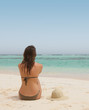 woman in a tropical beach