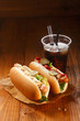 Two hotdogs with copy space