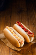 Two hotdogs with copy-space