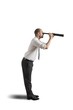 Businessman with telescope