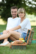 couple having picnic in the park