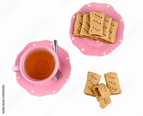 Photo: fig jam rolls with tea cup fig jam rolls with tea cup