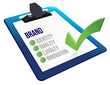 brand core characteristics clipboard