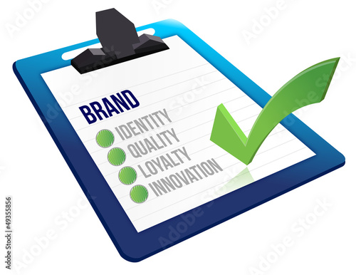 Illustration: brand core characteristics clipboard brand core characteristics clipboard