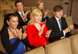 Theatre audience clapping and cheering