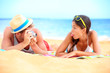 Young couple having fun on beach