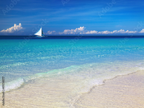Photo: Tropical beach, Boracay island, Philippines Tropical beach, Boracay island, Philippines