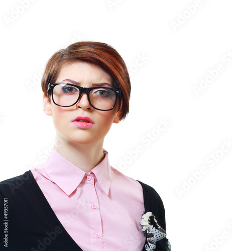 Photo: concerned young woman concerned young woman