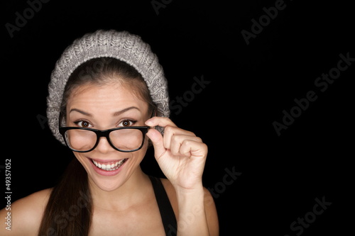 Photo: Cool hipster student wearing eyewear glasses Cool hipster student wearing eyewear glasses