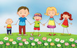 A family in the garden