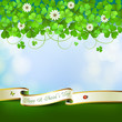 Vector: Saint Patrick's Day greeting card with clover and ribbon Saint Patrick's Day greeting card with clover and ribbon