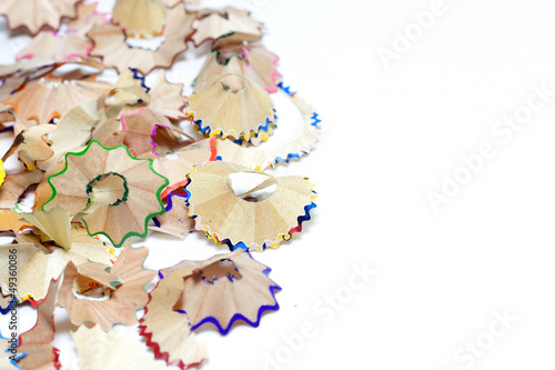 Photo: Peel crayons on white background Peel crayons on white background