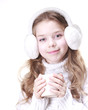 Little girl with coffee