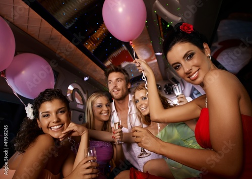 Photo: Hen party in limousine Hen party in limousine