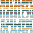 Seamless Pattern Cutlery Stripes Retro