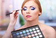 Portrait of beautiful young woman with making makeup in beauty