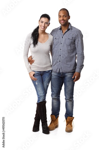 Photo: Attractive mixed race couple smiling Attractive mixed race couple smiling