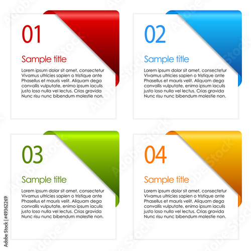 Vector: Vector numbered info cards Vector numbered info cards