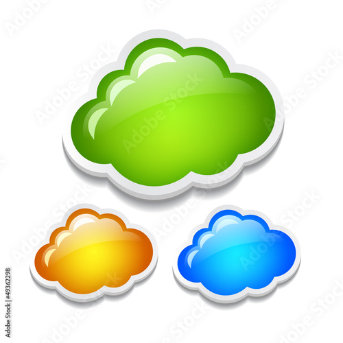 Vector: Glass vector clouds Glass vector clouds