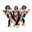 Dancers in carnival costumes posing