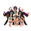 Dancers in carnival costumes posing