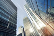 panorama of skyliline buildings in Canary Wharf