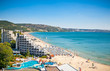 Panoramic view of Golden Sands beach in Bulgaria.