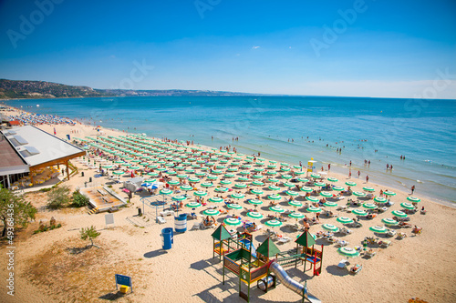 Photo: Panoramic view of Golden Sands beach, Bulgaria. Panoramic view of Golden Sands beach, Bulgaria.