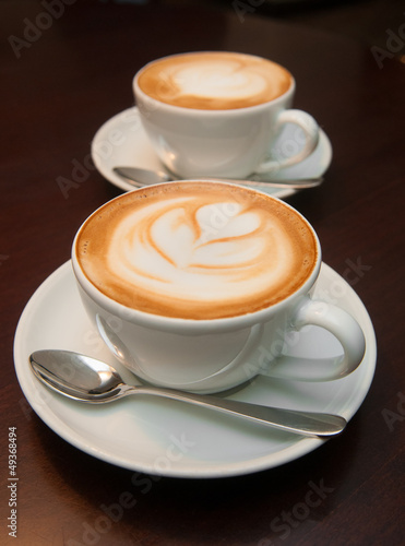 Photo: two cappuccino cups two cappuccino cups