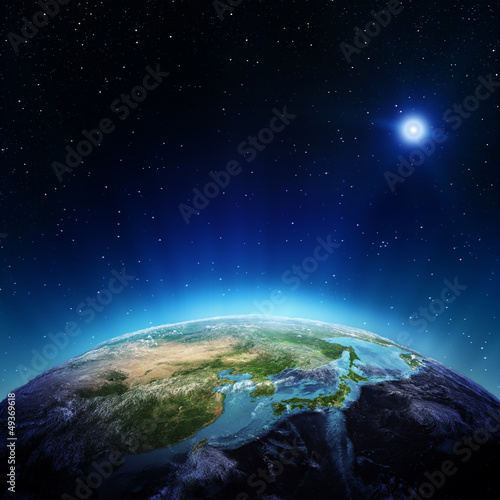 Illustration: Japan and China from space Japan and China from space