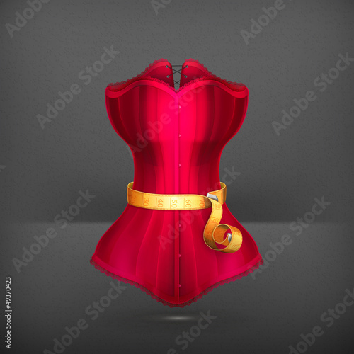 Vector: Tape measurement and red dress Tape measurement and red dress