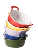 Сolorful bowls on white background