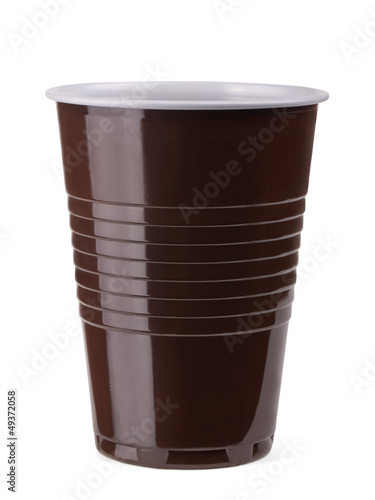 Photo: Brown empty plastic cup Brown empty plastic cup