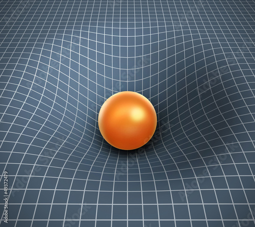 Illustration: gravity 3d illustration - object affecting space / time gravity 3d illustration - object affecting space / time