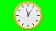 Horloge dorée - 12 heures - fond vert