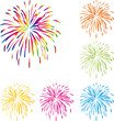 Feuerwerk, Raketen, Explosion, Vorlage, Set, Design
