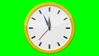 Horloge dorée - 5 minutes avant 12h - vert