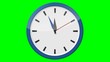 Horloge bleue - 5 minutes avant 12h - vert