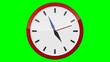 Horloge rouge - 5 minutes avant 17h - vert