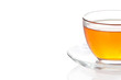 Cup of tea on white background