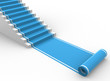 Illustration: blue carpet unroling with stairs blue carpet unroling with stairs