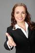 Businesswoman giving hand for handshake